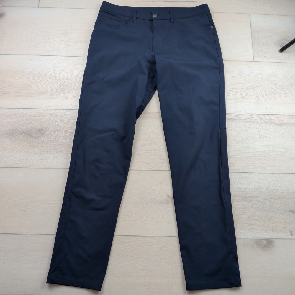 Lululemon ABC Pant Classic Warpstreme Navy Blue Mens 34 Technical Trousers 34x34
